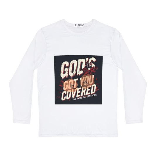 God's Got You Covered Men's Long Sleeve Shirt, Faith-Based Apparel, Inspirational Gift, Casual Wear, Religious Clothing