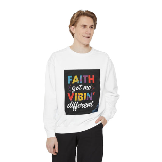 Faith Vibin' Different Sweatshirt - Cozy Unisex Crewneck for Spiritual Connection, Gift for Friends, Motivational Apparel