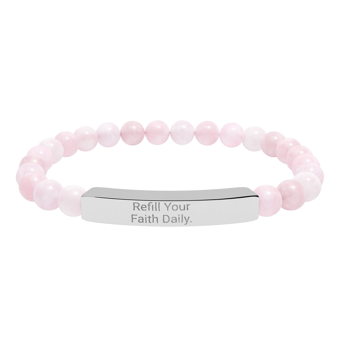 “Refill Your Faith Daily”- Natural Bracelet for Everyday Believers (Engraving)