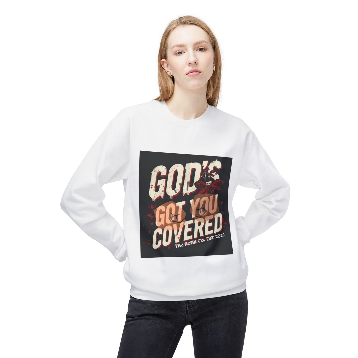Vintage God’s Got You Covered Crewneck Sweatshirt, Faith-inspired Gift, Unisex Fleece, Cozy Christian Apparel, Spiritual Clothing