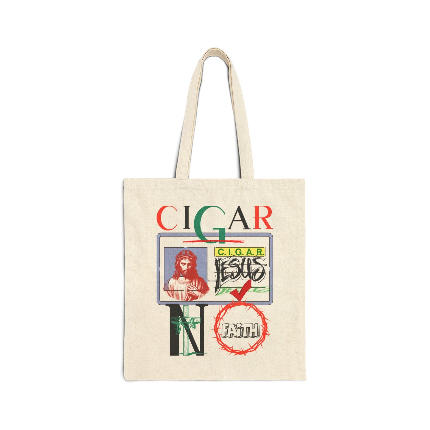 C.I.G.A.R.  Quirky Canvas Tote Bag for Smoky Humor Lovers, Graphic Tote, Eco-Friendly Shopping Bag, Perfect Gift for Holidays, Funny Cotton Bag